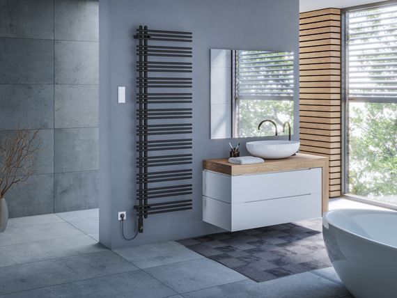zehnder Yucca Asym, traffic Black, IHC, Bathroom