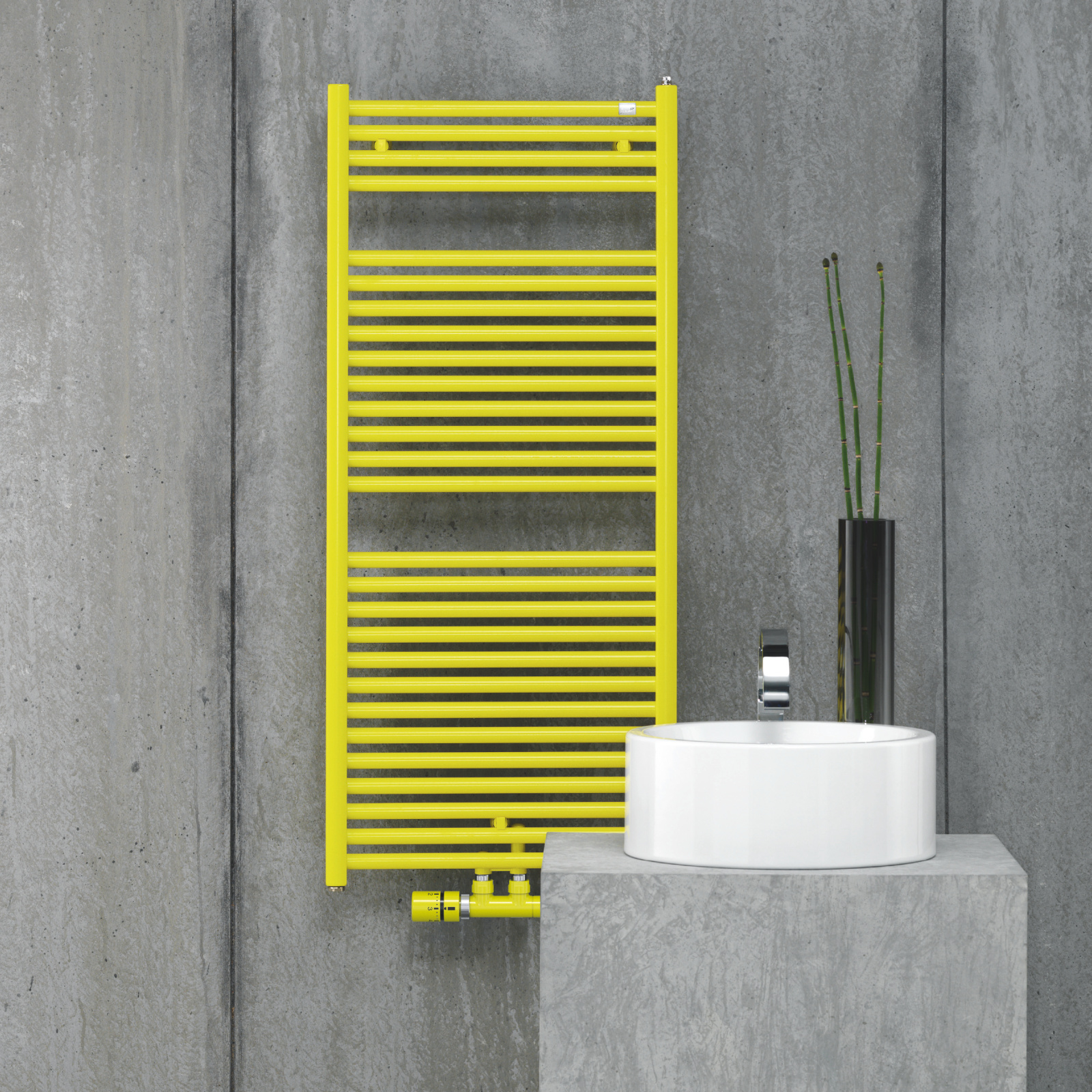 Rendering Zehnder Troja Decorative radiator Angled view