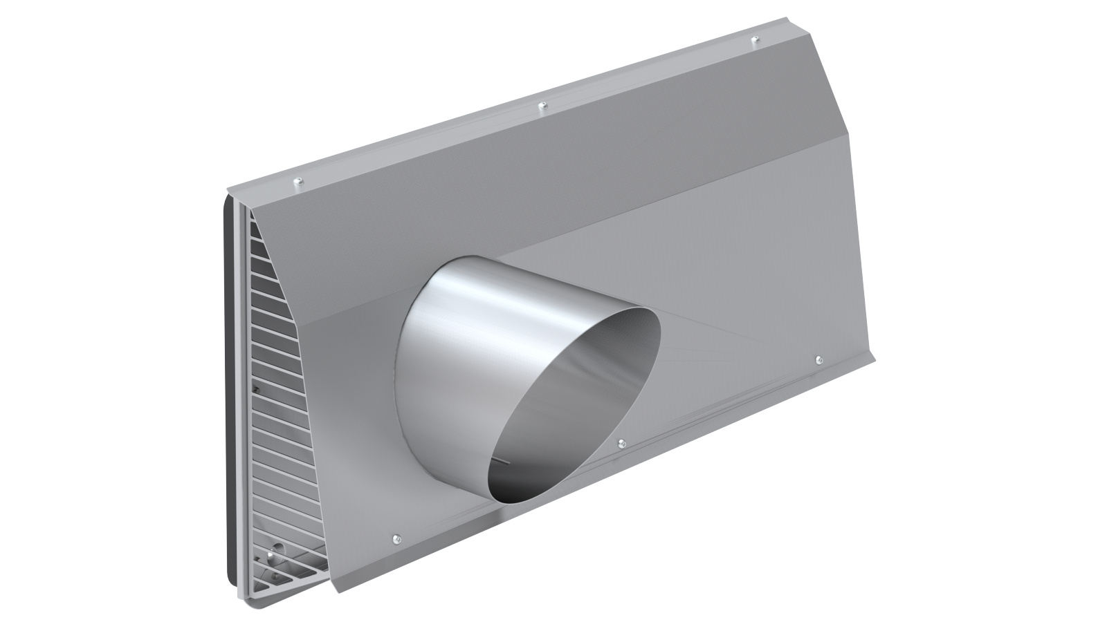 Rendering Zehnder ComfoEdge Combi-Outwall grill Comfortable indoor ventilation Angled view