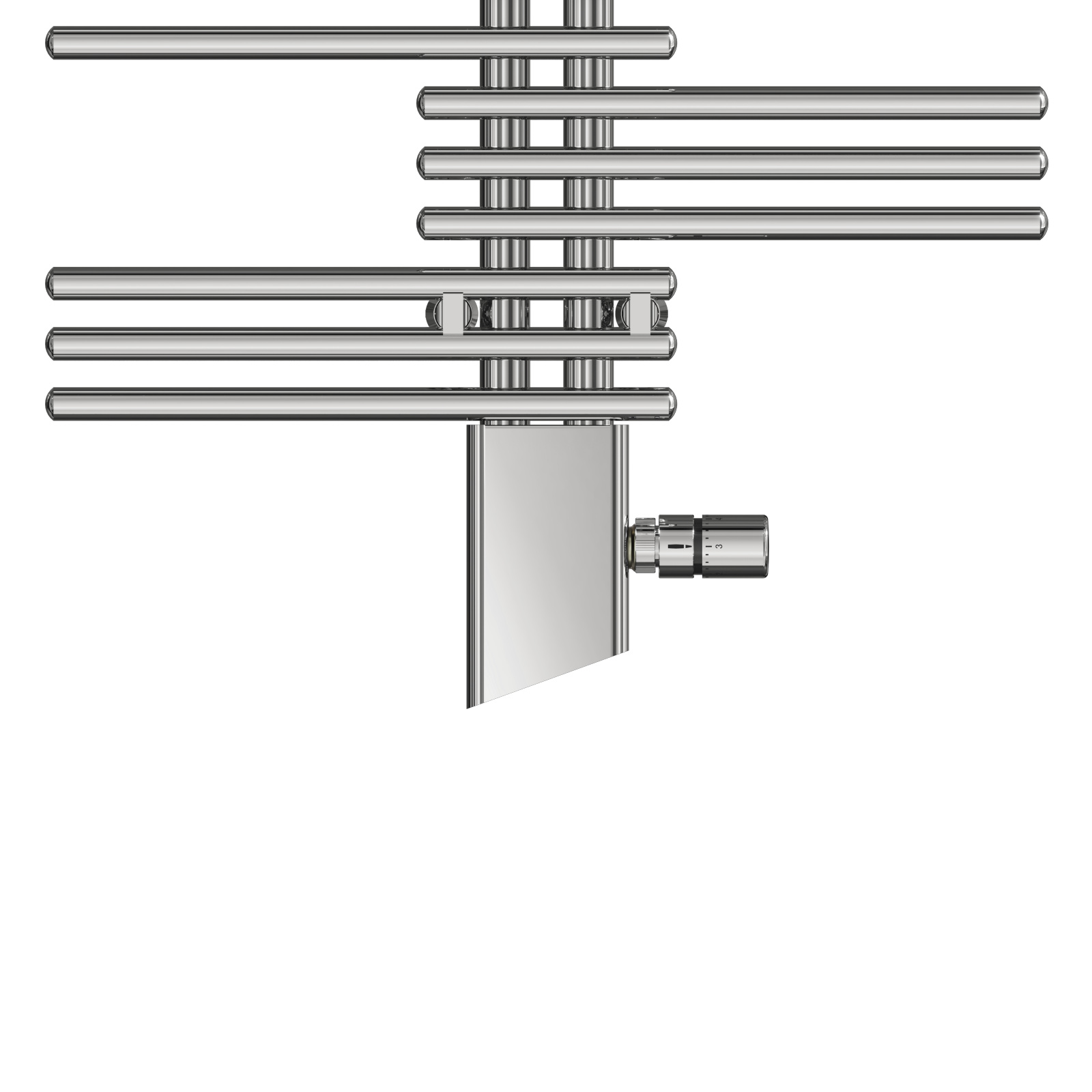 Cut-Out Zehnder Yucca Asym Decorative radiator Front view