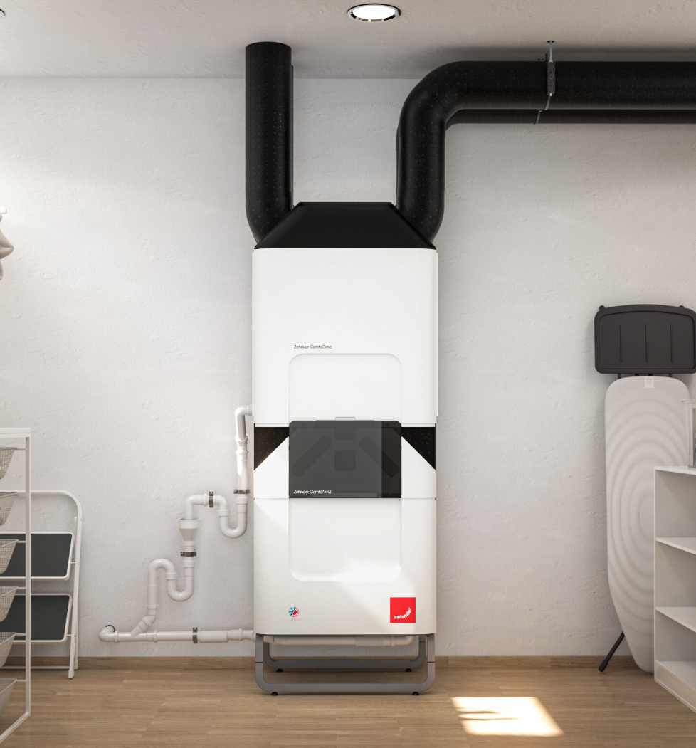 Rendering ComfoClime Comfortable indoor ventilation Front view