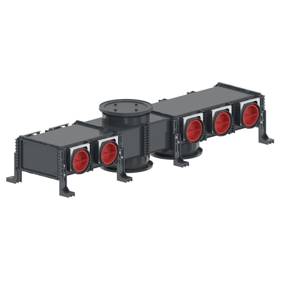 Cut-Out Zehnder ComfoCube Flex Comfortable indoor ventilation Angled view