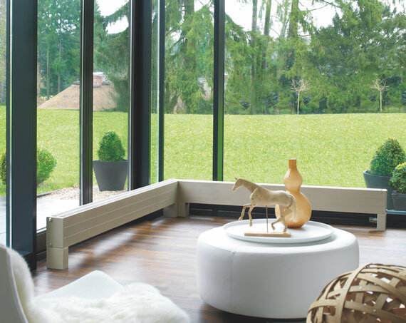 Rendering Zehnder Radiavector Decorative radiator Angled view