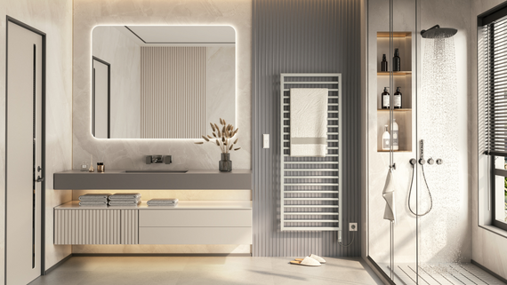 Zehnder_RAD_Subway-EL_IHC_Trafficgray_Subway-milieu-bathroom2 SUB-150-060, Subway Light Grey, IHE Traffic Grey, IHE Chrome,