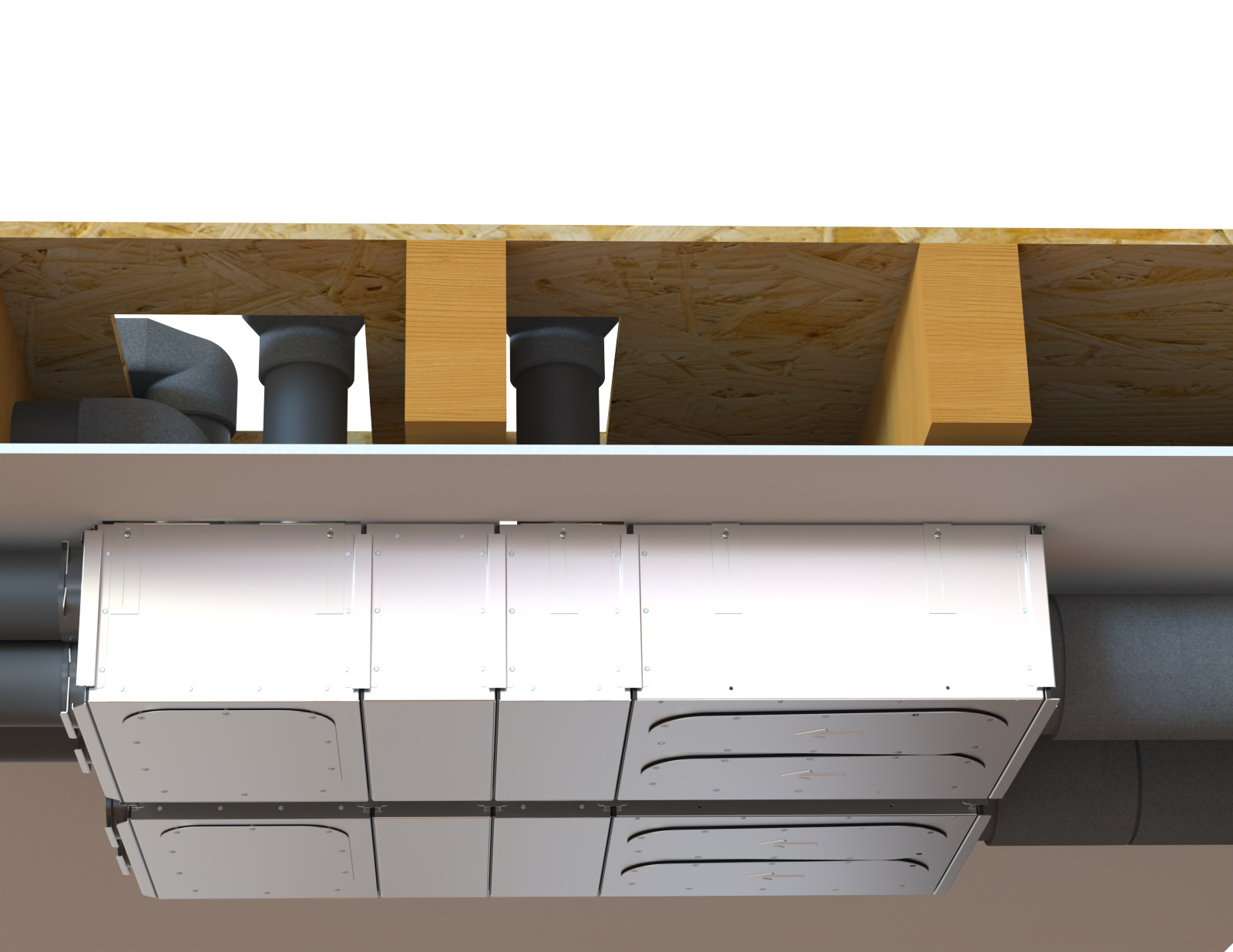 Rendering Zehnder ComfoWell Therm attenuator kit Comfortable indoor ventilation