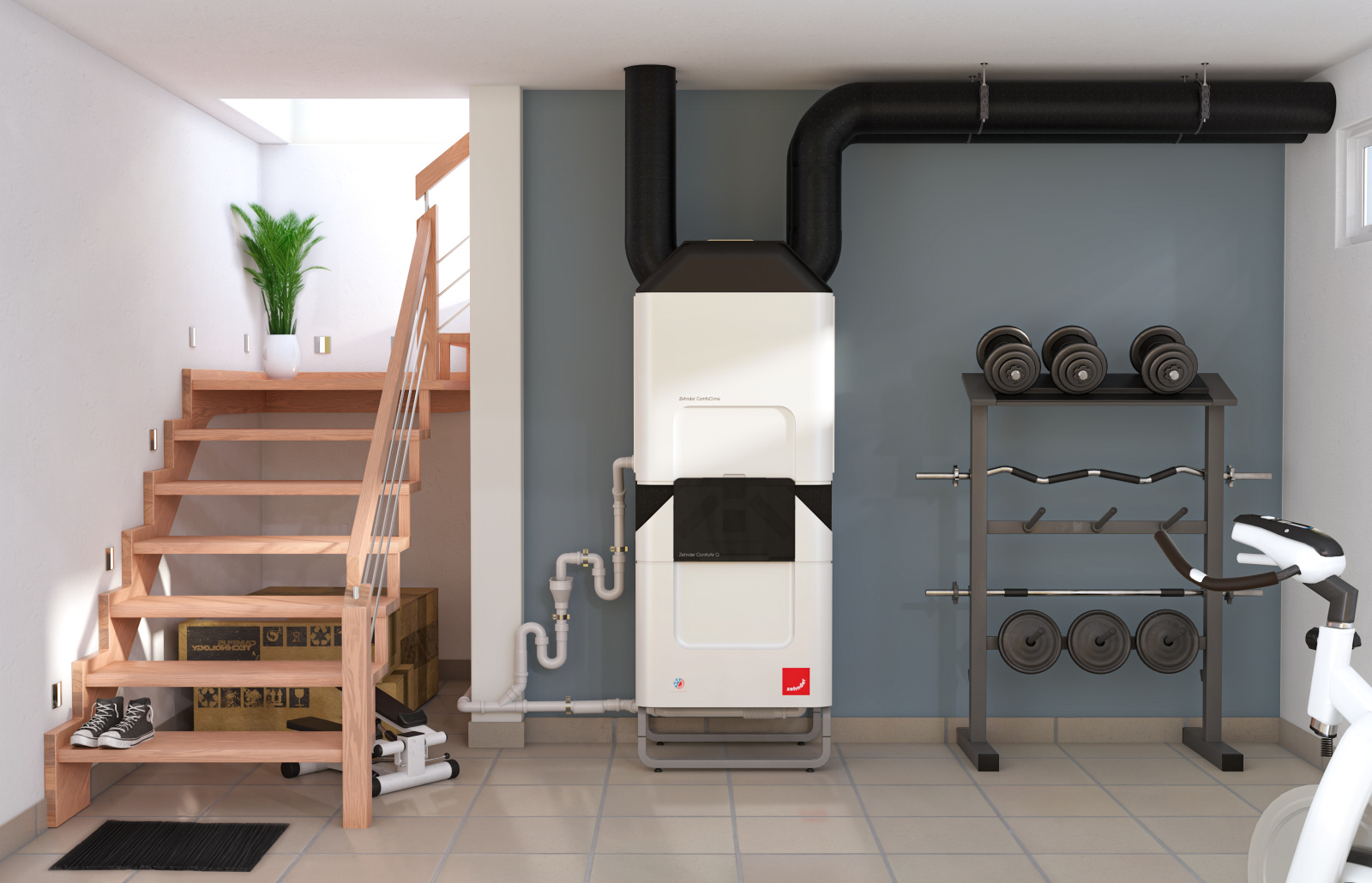 Rendering ComfoClime Comfortable indoor ventilation Front view