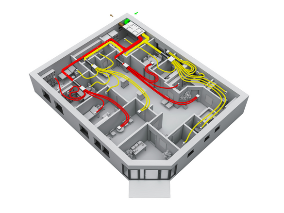 Rendering Zehnder Flatpower Comfortable indoor ventilation Angled view