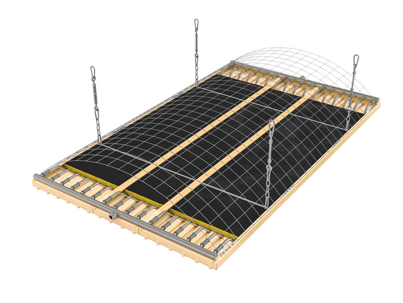Rendering Zehnder ZFP Heating and cooling ceiling system 