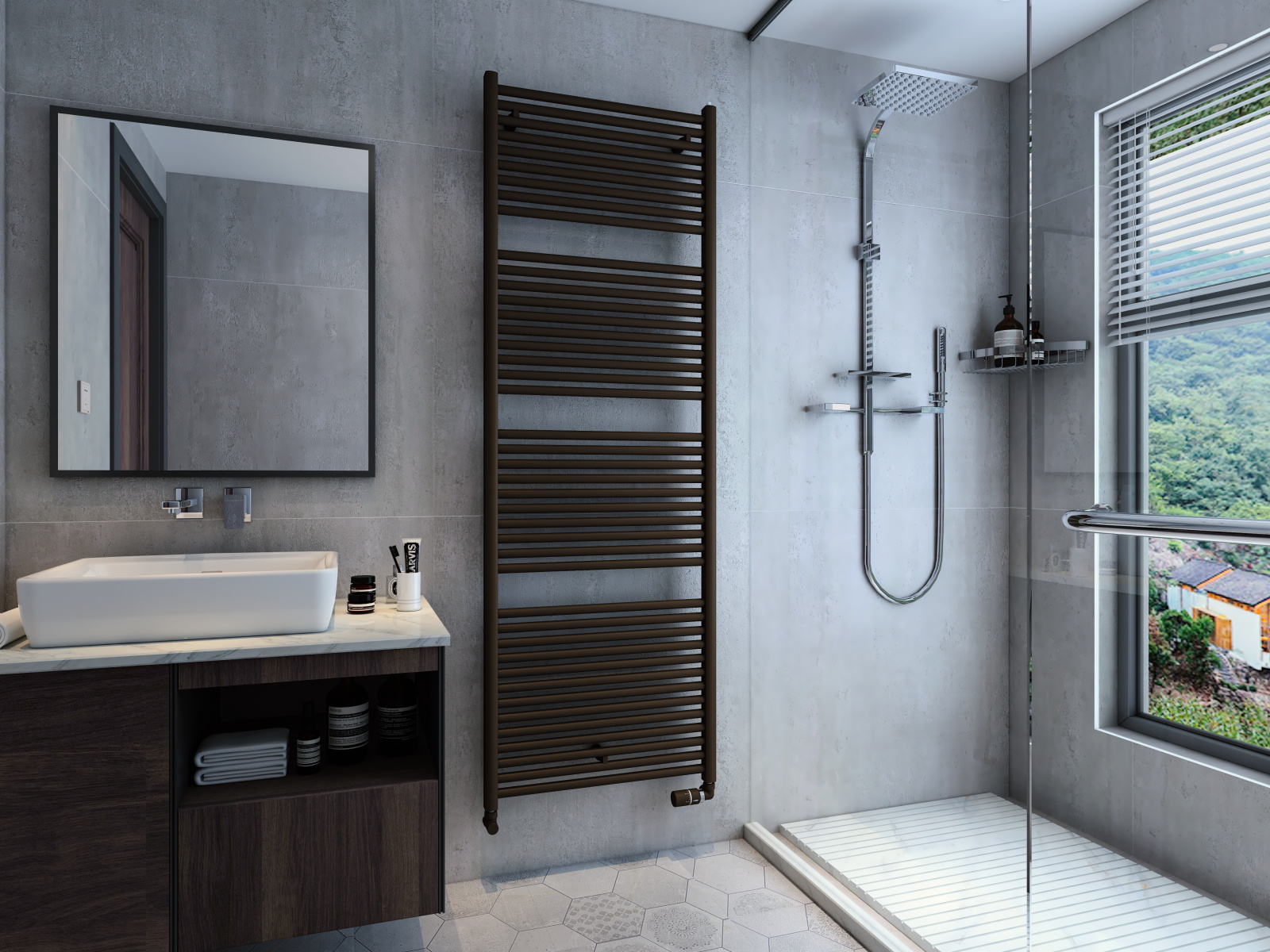 Rendering Zehnder Toga Decorative radiator Angled view