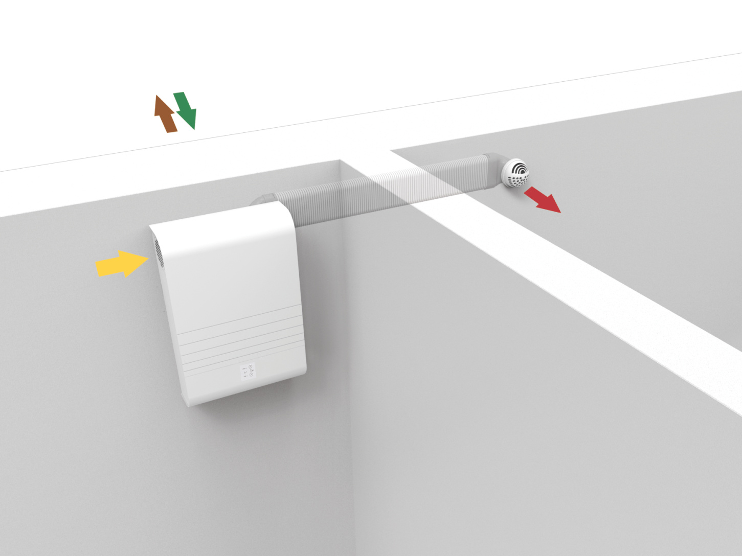 Rendering Zehnder ComfoAir 70 Comfortable indoor ventilation Front view