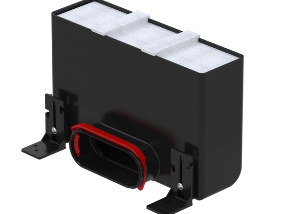 Rendering Zehnder ComfoCase CLF Comfortable indoor ventilation Angled view