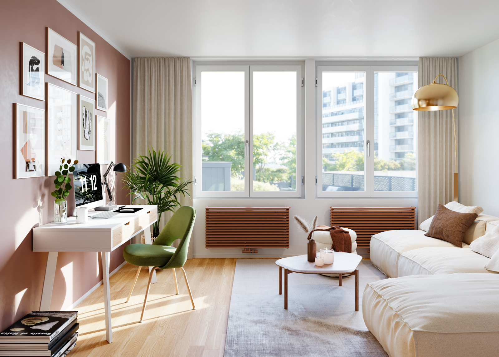 Rendering Zehnder Kleo Decorative radiator 