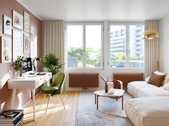 Rendering Zehnder Kleo Decorative radiator Front view