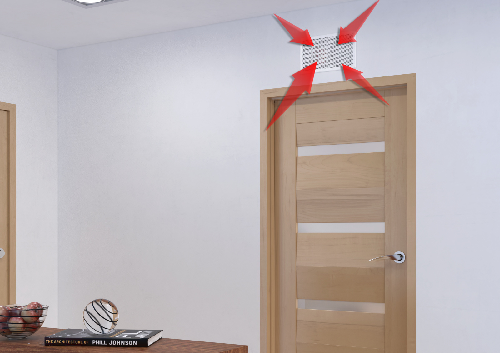 Rendering Zehnder ComfoDuct Activo S 60 Comfortable indoor ventilation Angled view