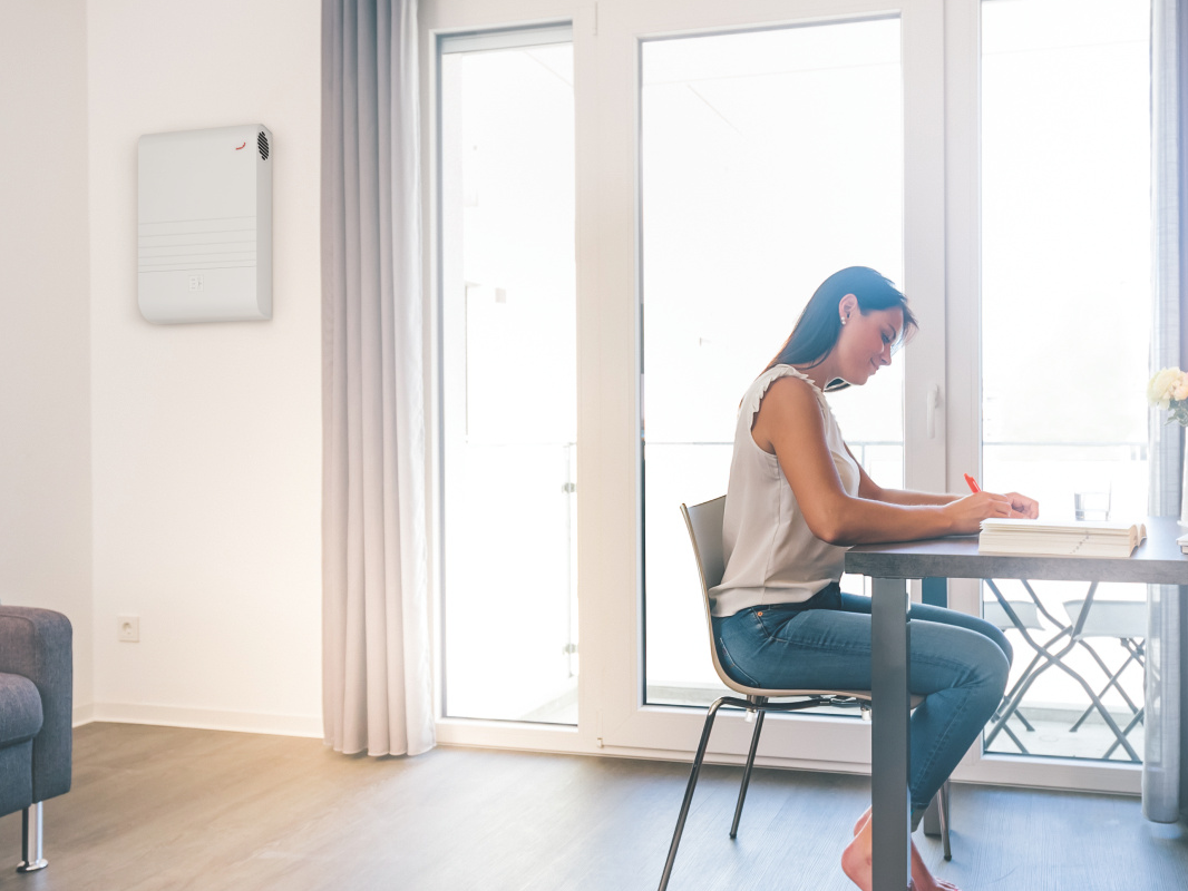 Rendering Zehnder ComfoAir 70 Comfortable indoor ventilation Side view