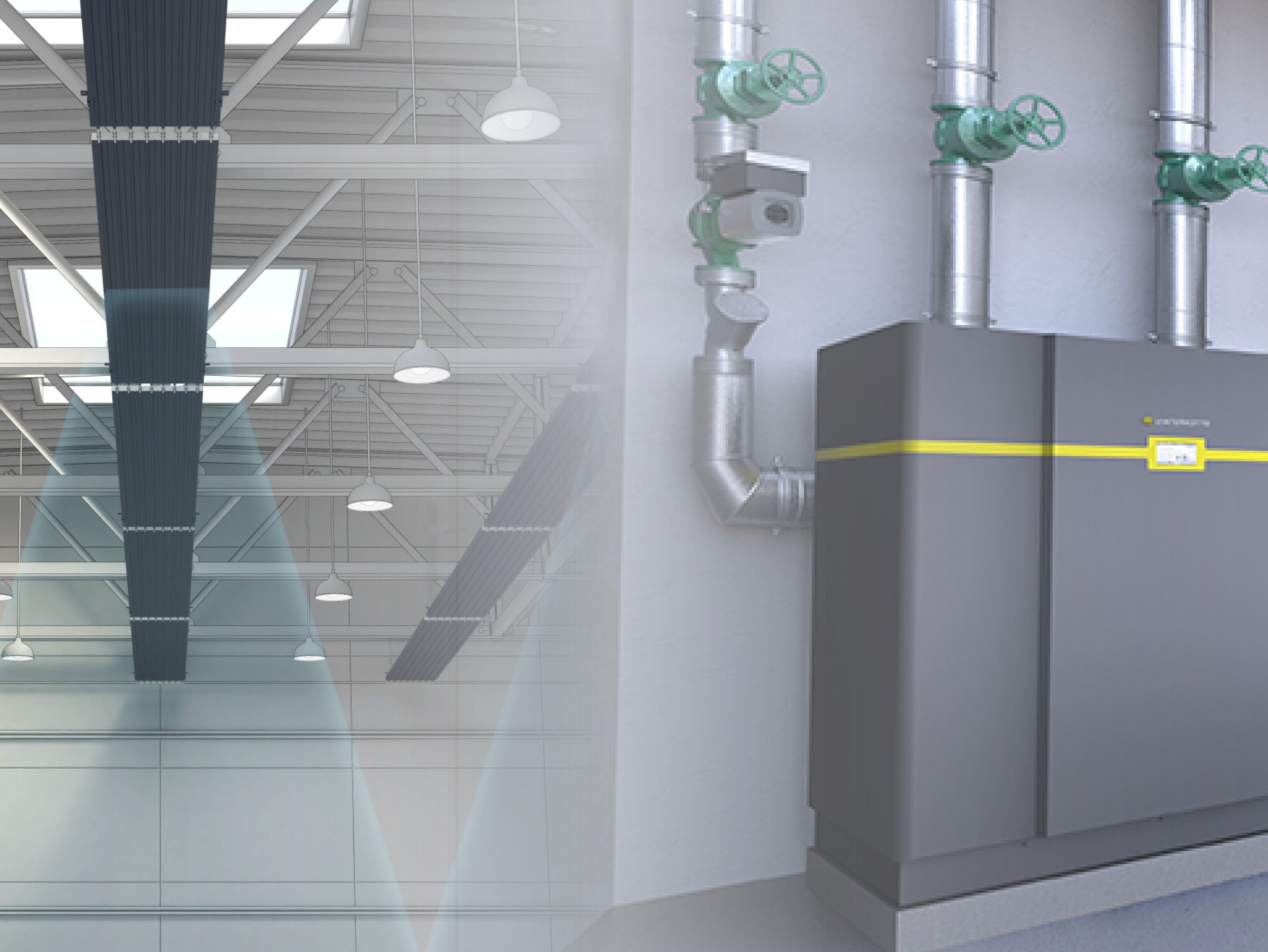 Strahlungsverhalten von Deckenstrahlplatten und der Wärmeerzeuger Wärmepumpe