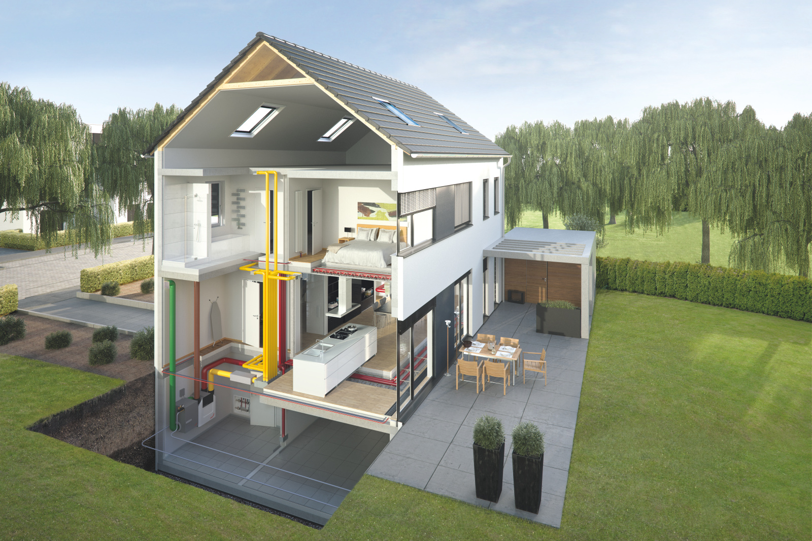Rendering Zehnder ComfoFond-L Q TR Comfortable indoor ventilation 3D view