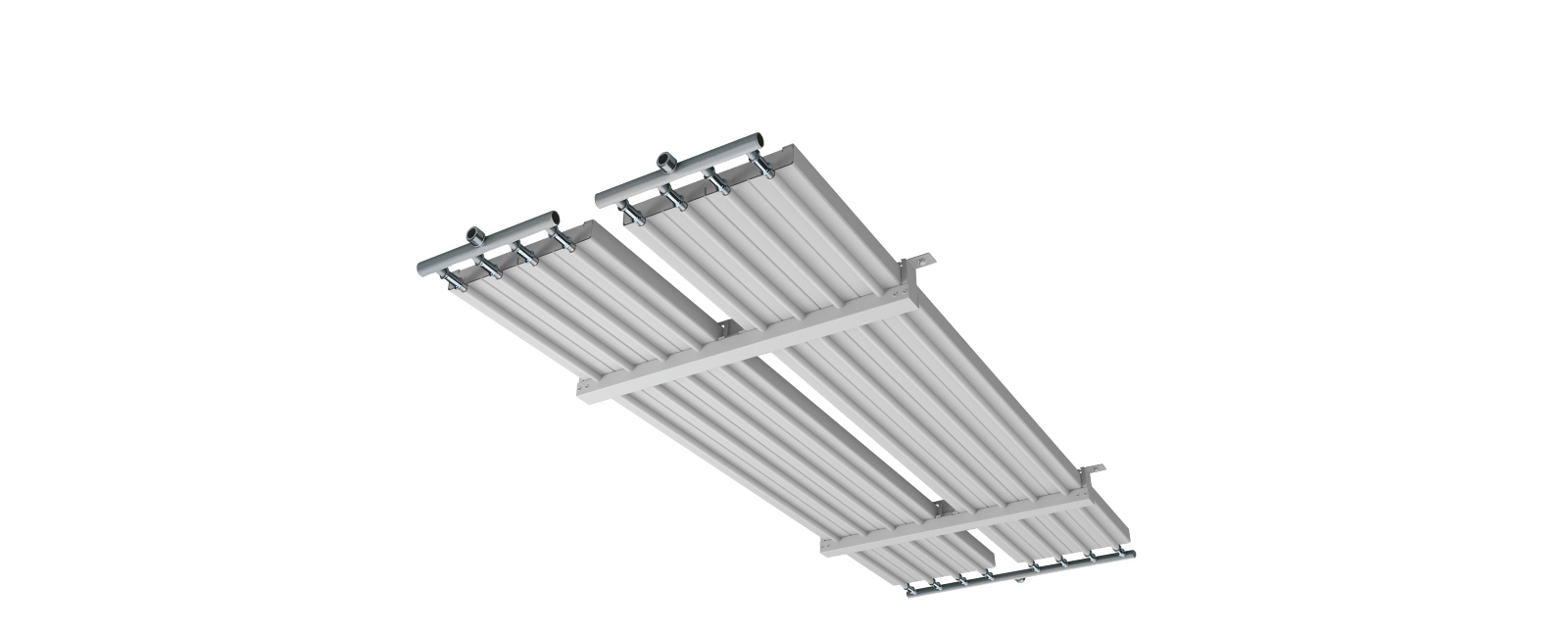fixed ceiling support braces, suspension technology, two panels, 2, galvanised, Press connection, welded connection